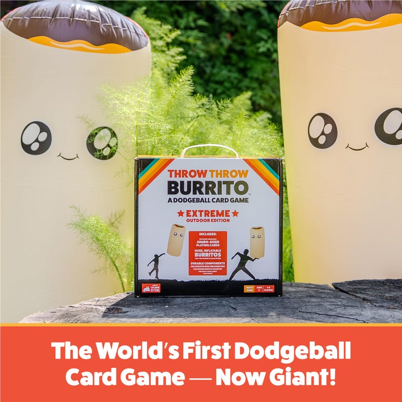 Exploding Kittens â€“ Throw Throw Burrito Extreme Outdoor Edition â€“ Giant Inflatable Dodgeball Card Game â€“ Play Outdoors, Backyard Events, Family Fun Outside for 2 to 6 Players Ages 7+ - Image 2